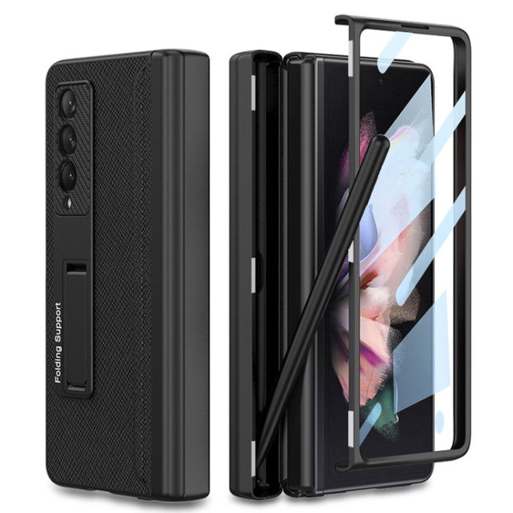 GKK Magnetic Hinge Leather Flip Case for Samsung Galaxy Z Fold3 5G with Pen Box