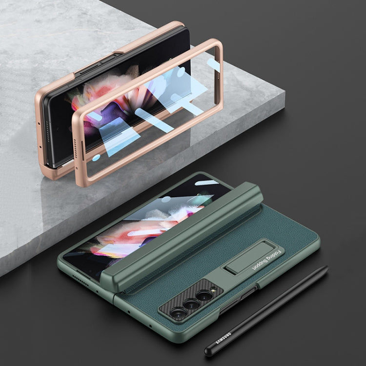 Mist Gold Leather Phone Flip Case for Samsung Galaxy Z Fold3 5G