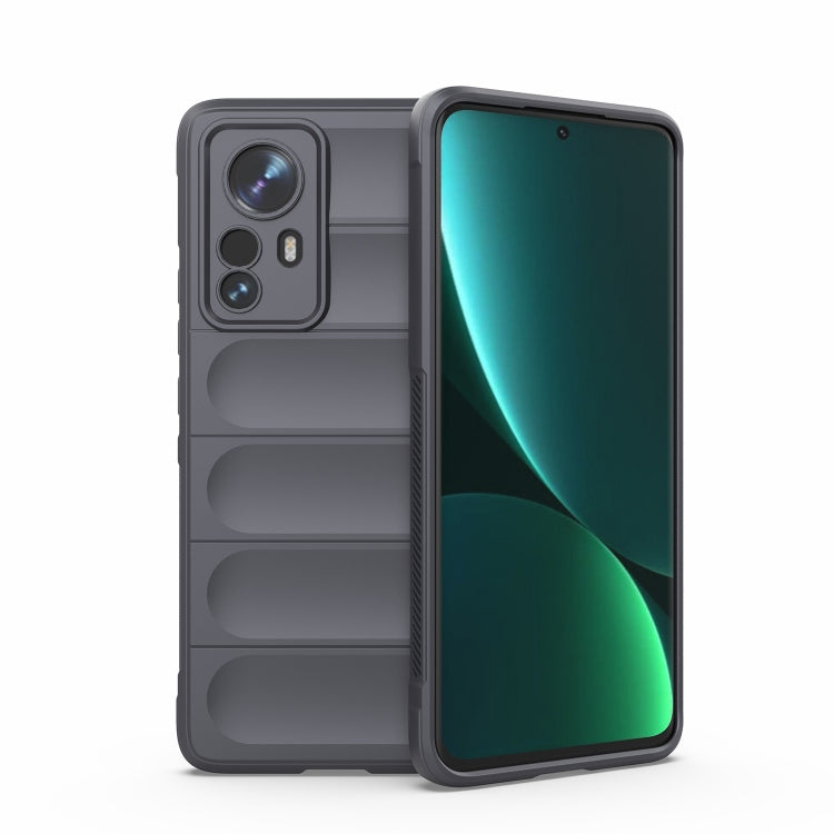 Xiaomi 12 Pro Dark Grey Magic Shield TPU + Flannel Phone Case