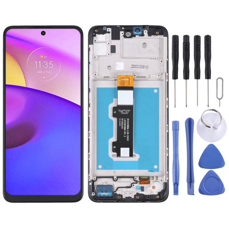 LCD Screen and Digitizer Full Assembly with Frame Replacement for Motorola Moto E40