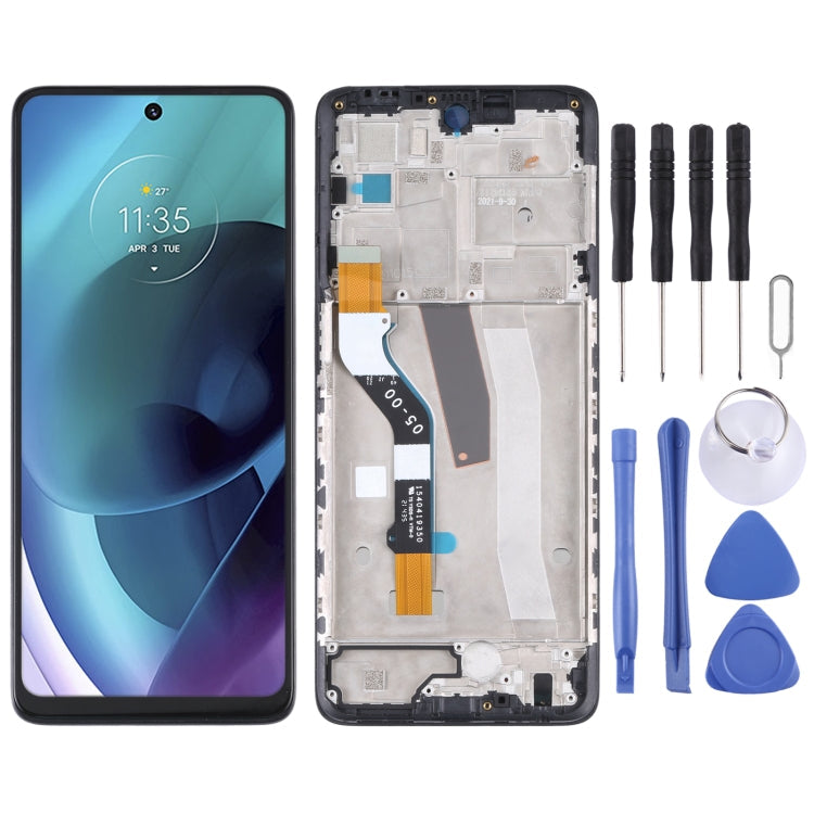 Motorola Moto G51 5G LCD Screen and Digitizer Full Assembly with Frame