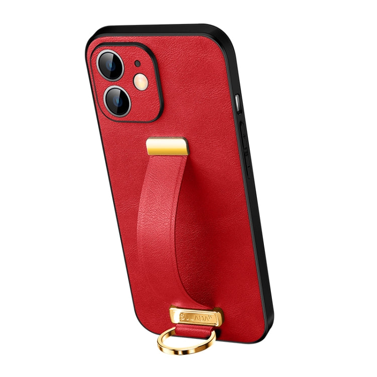 SULADA Cool Series PC + Leather Texture Shockproof Phone Case for iPhone 12 (Red)