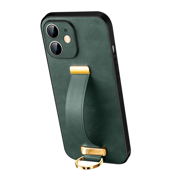 SULADA Cool Series PC + Leather Texture Shockproof Phone Case for iPhone 12 (Green)