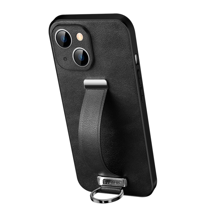 SULADA Cool Series PU Leather Texture Shockproof Phone Case for iPhone 13 (Black)