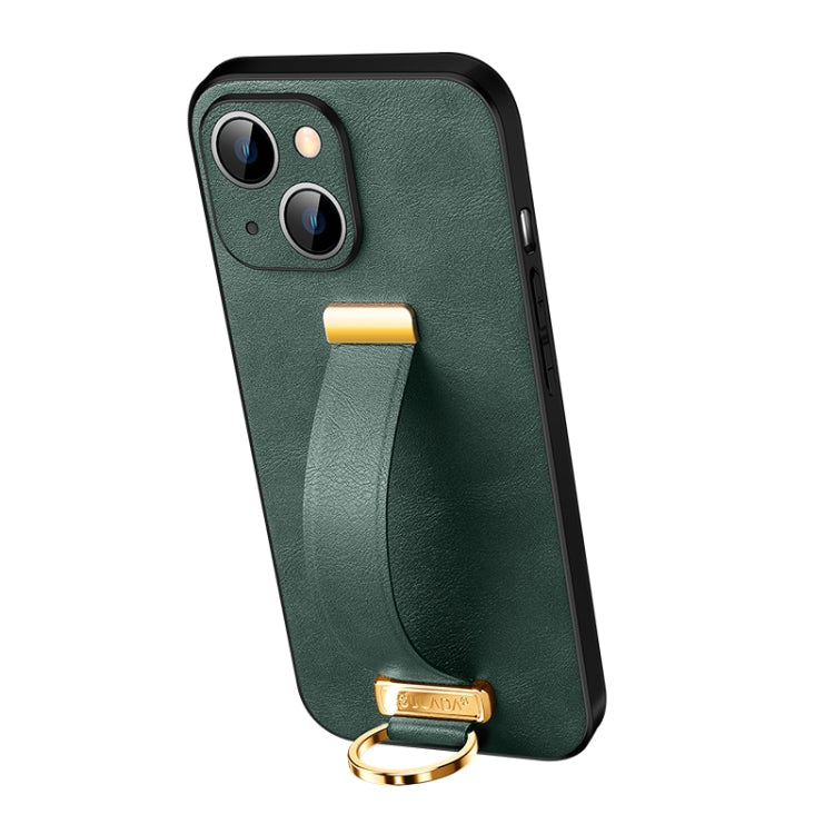 SULADA Cool Series Shockproof Leather Texture Phone Case for iPhone 13 (Green)