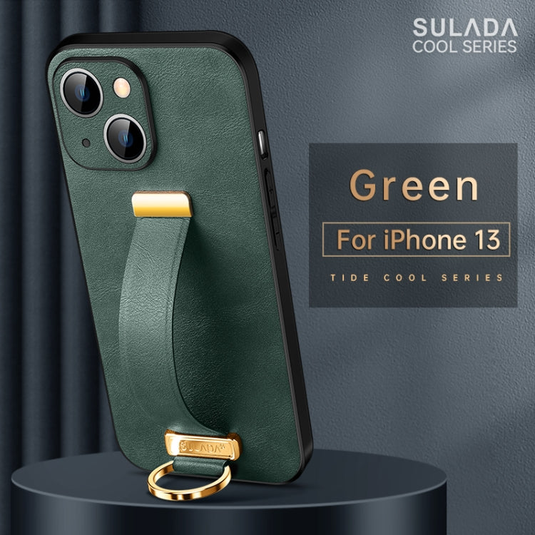 SULADA Cool Series Shockproof Leather Texture Phone Case for iPhone 13 (Green)