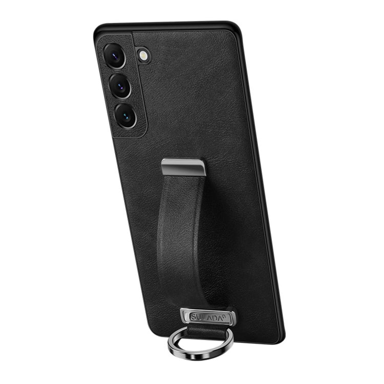 SULADA Cool Series PC + Leather Texture Shockproof Phone Case for Samsung Galaxy S22 5G (Black)