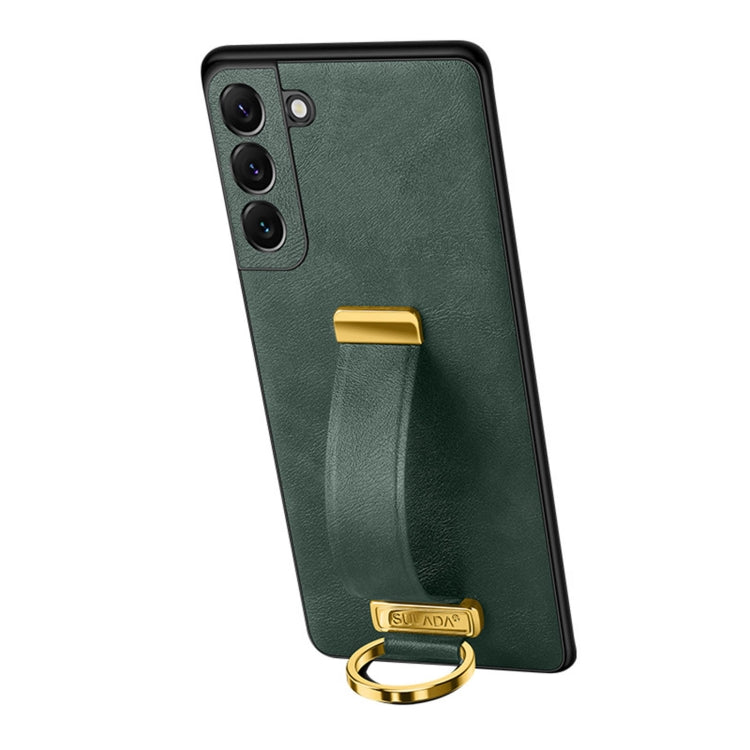 SULADA Cool Series PC + Leather Texture Shockproof Phone Case for Samsung Galaxy S22 5G (Green)