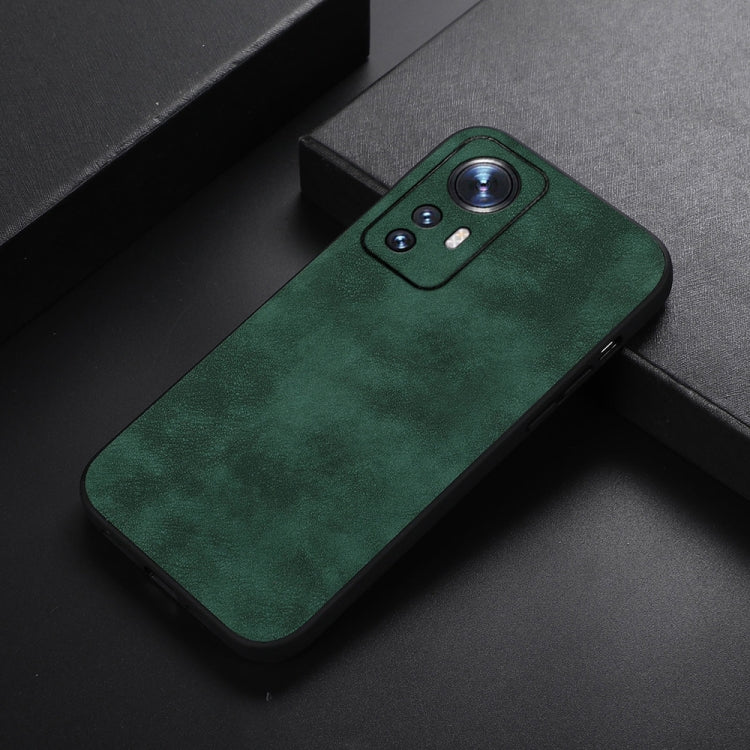 Xiaomi 12 Pro Green Morocco Textured PU Shockproof Phone Case