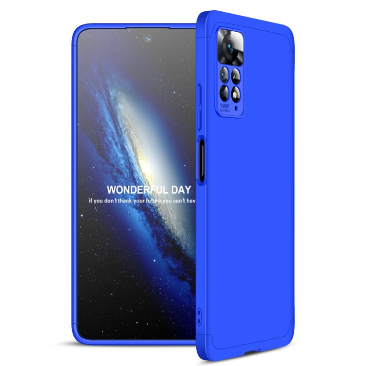 GKK Three Stage Splicing Full Coverage PC Case for Xiaomi Redmi Note 11 Pro 4G / 5G (Blue)