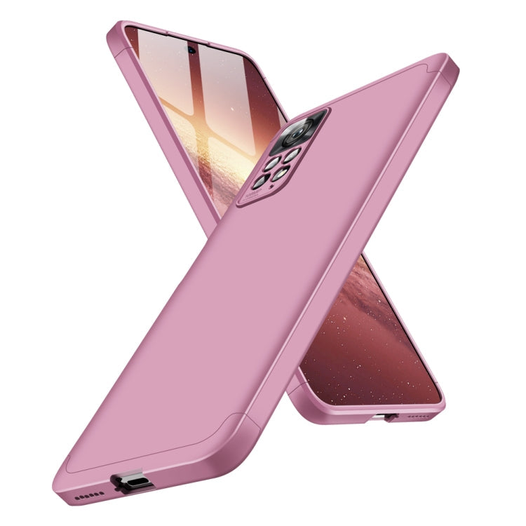 GKK Three Stage Splicing Full Coverage PC Case for Xiaomi Redmi Note 11 Pro 4G / 5G Global (Rose Gold)