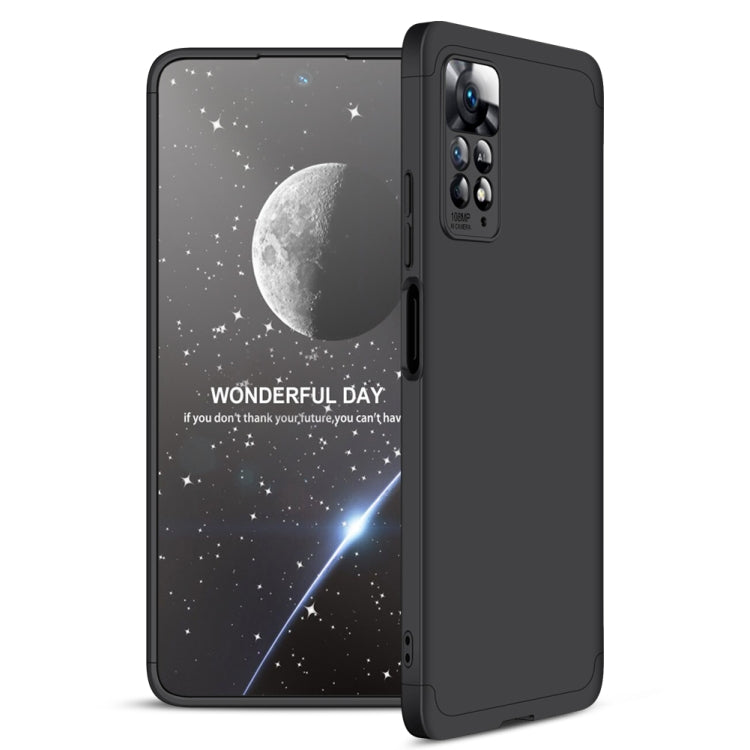 GKK Three Stage Splicing Full Coverage PC Case for Xiaomi Redmi Note 11 Pro 4G / 5G Global (Black)