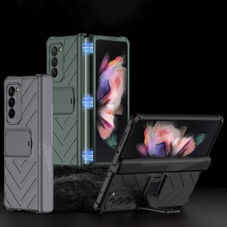 GKK Dark Green Magnetic Armor Flip Phone Case for Samsung Galaxy Z Fold2 5G