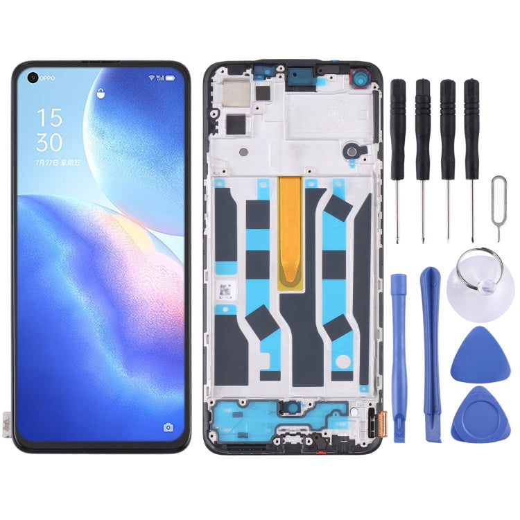 LCD Screen and Digitizer Assembly with Frame for OPPO Reno5 4G/Reno5 K