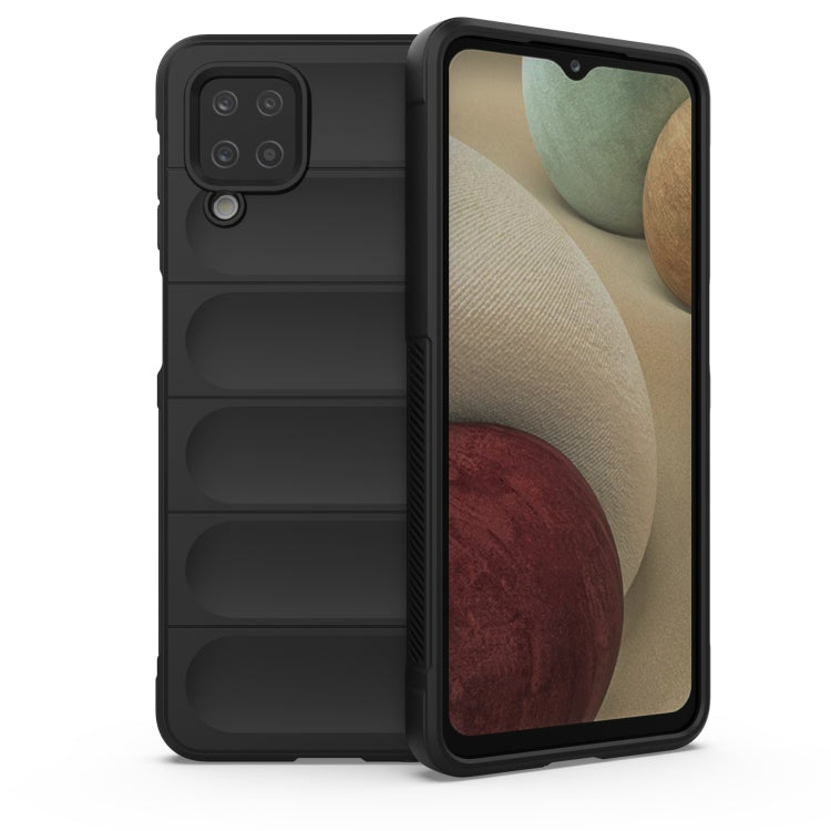 Magic Shield TPU + Flannel Phone Case for Samsung Galaxy A12 4G/A12 5G (Black)