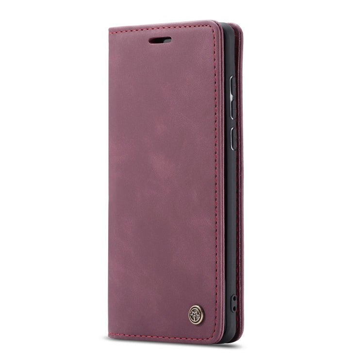 Versatile Wine Red Leather Case for Galaxy A71 with Card Slot & Wallet