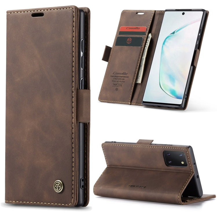 Multifunctional Leather Flip Case for Galaxy A81 / Note 10 Lite (Coffee)