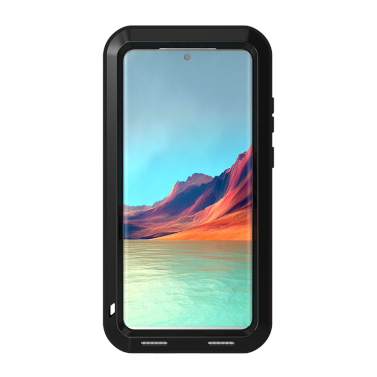 LOVE MEI Metal Shockproof Waterproof Dustproof Phone Case for Samsung Galaxy S22 Ultra 5G (White)