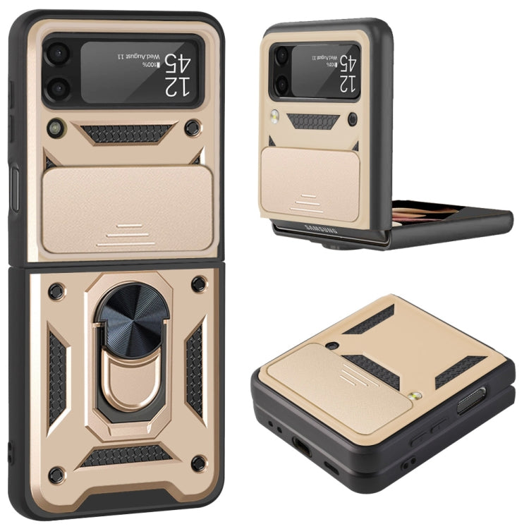 Samsung Galaxy Z Flip4 Sliding Camera Cover Phone Case (Gold)
