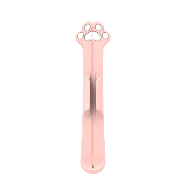 Cartoon Pink Cat Paw Silicone Magnetic Pen Holder for Apple Pencil 1/2