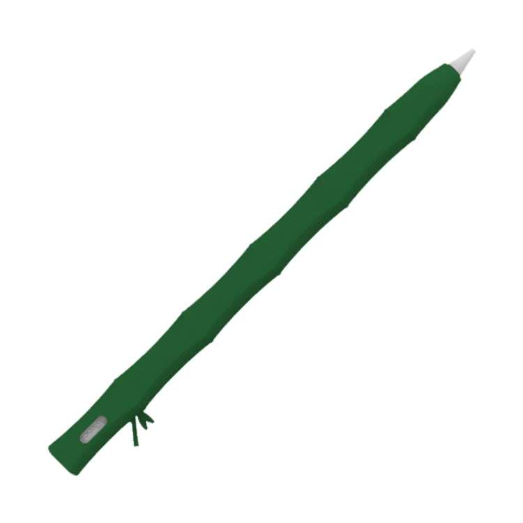 Dark Green Liquid Silicone Gel Stylus Pen Case for Apple Pencil 2 with Bamboo Material