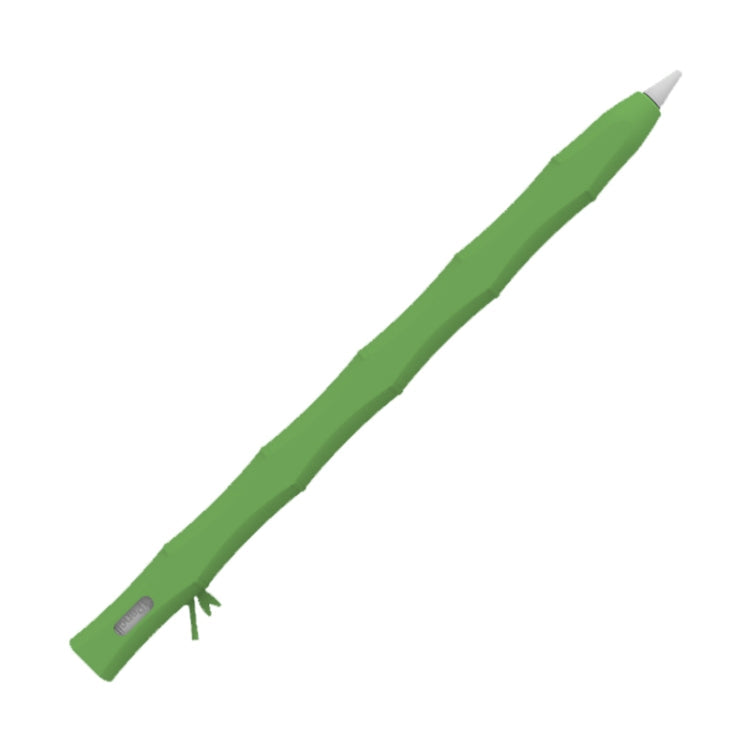 Bamboo Liquid Silicone Gel Stylus Pen Protective Case for Apple Pencil 2 in Light Green