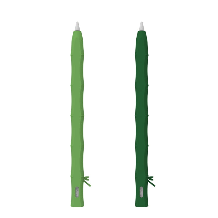 Bamboo Liquid Silicone Gel Stylus Pen Protective Case for Apple Pencil 2 in Light Green