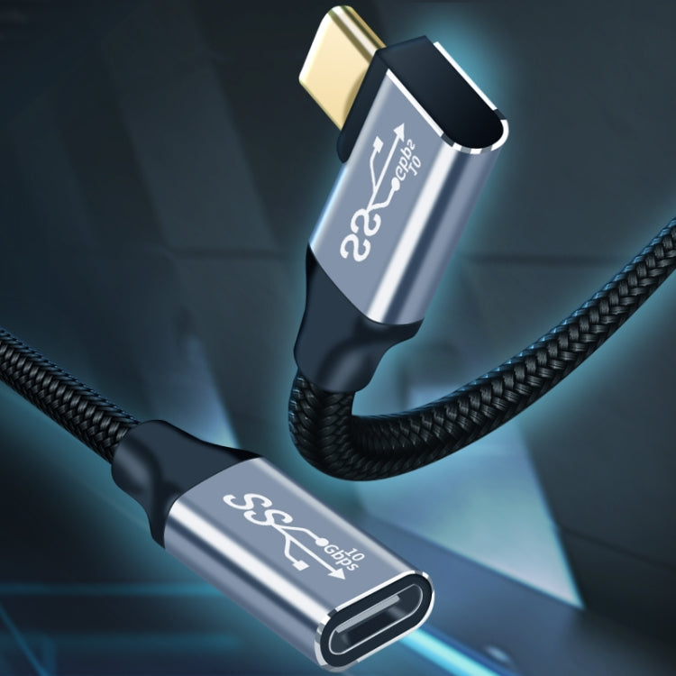 10Gbps USB-C Female to Male Elbow Extension Cable for Lightning-Fast Data and Charging