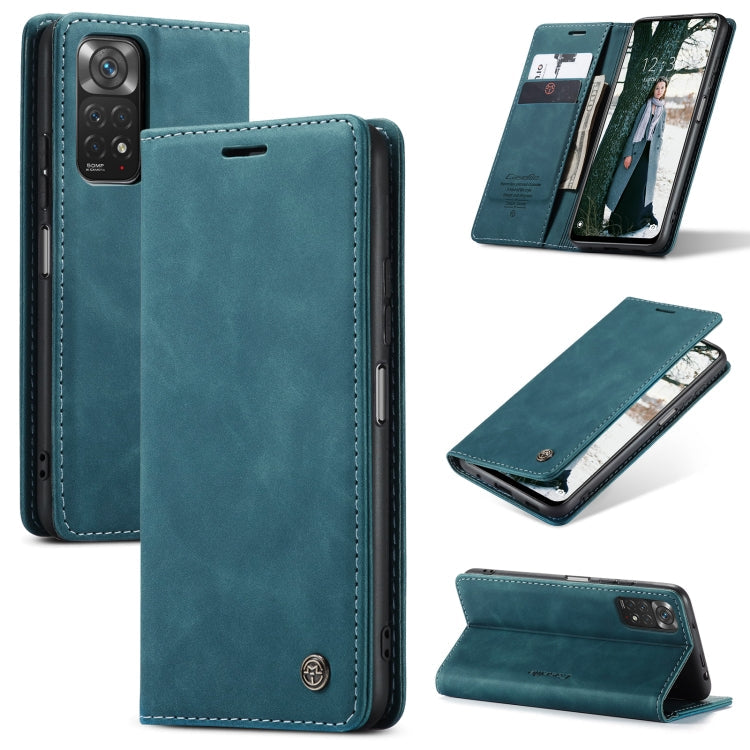 Xiaomi Redmi Note 11 4G/Note 11S Global Multifunctional Horizontal Flip Leather Phone Case (Blue) with Card Slots and Wallet