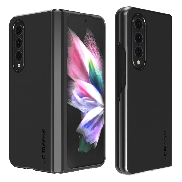 LC.IMEEKE Plain Leather All-inclusive Protective Case for Samsung Galaxy Z Fold4 5G - Black