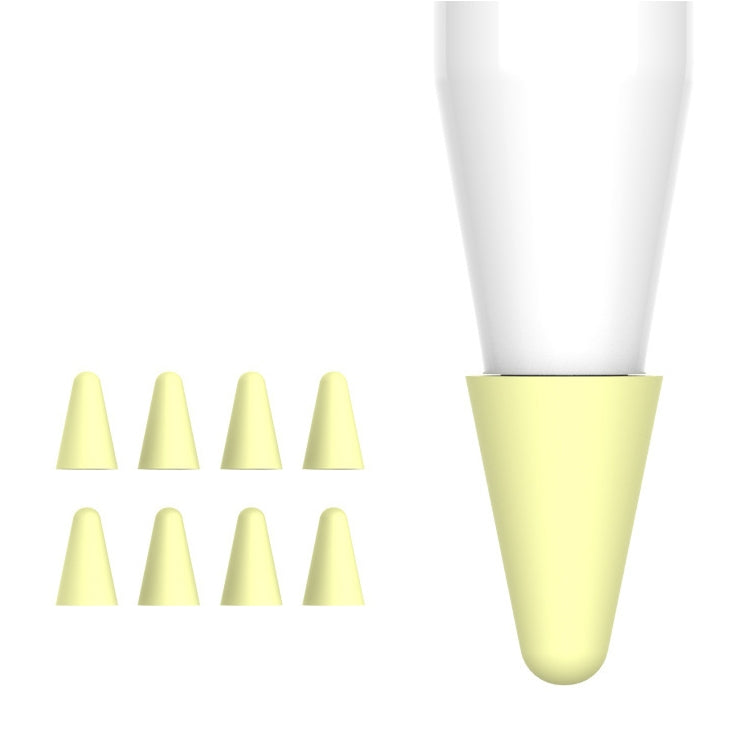 8 Piece Set of Universal Wearable Stylus Nib Covers for Apple Pencil 1 / 2 (Yellow)