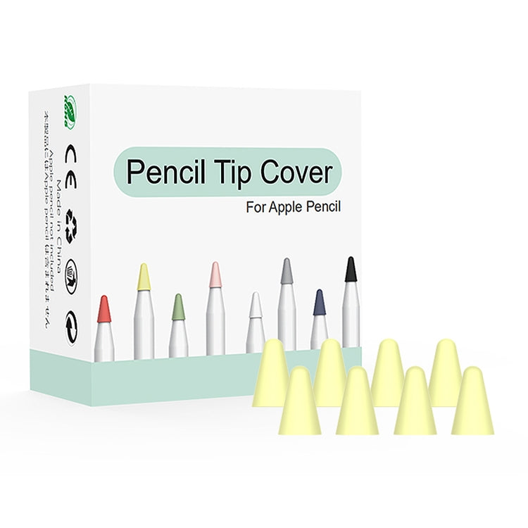 8 Piece Set of Universal Wearable Stylus Nib Covers for Apple Pencil 1 / 2 (Yellow)