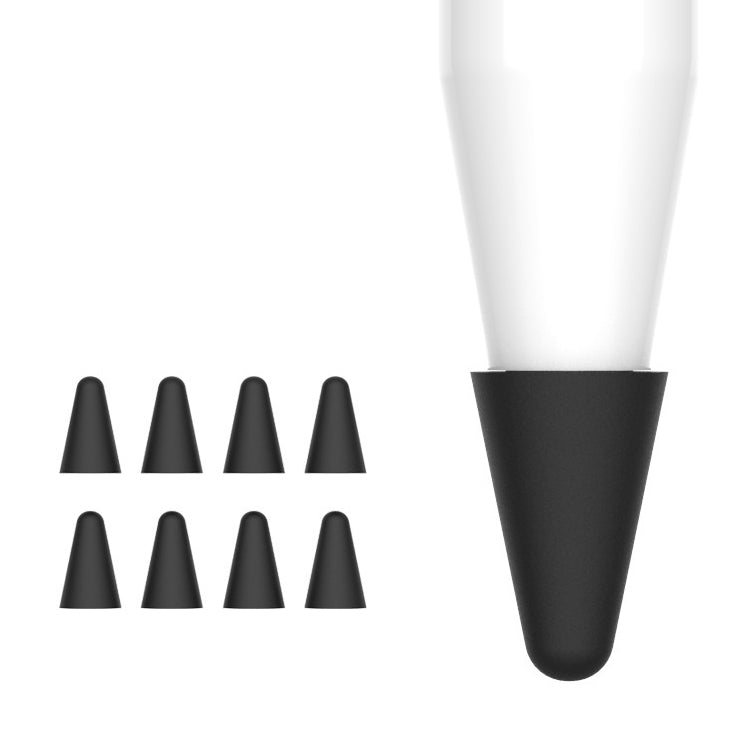 Black 8-Piece Universal Wearable Silicone Nib Covers for Apple Pencil 1/2