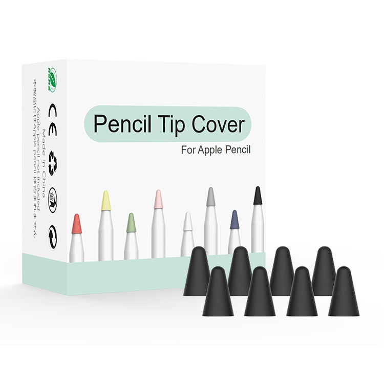 Black 8-Piece Universal Wearable Silicone Nib Covers for Apple Pencil 1/2