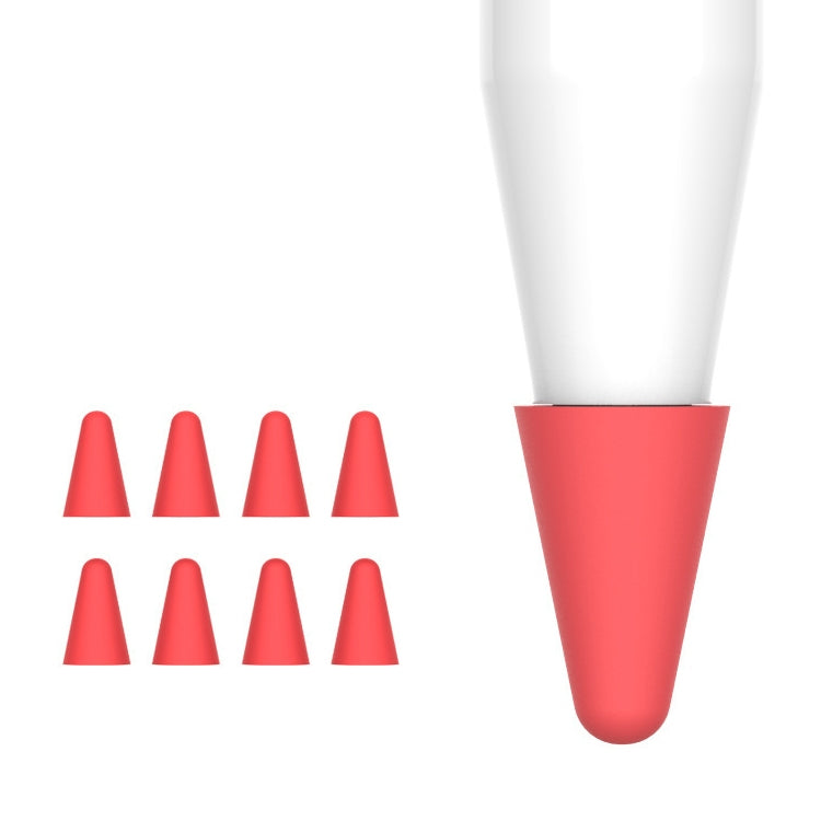 8-Piece Set of Wearable Stylus Nib Covers for Apple Pencil 1 / 2 (Red)