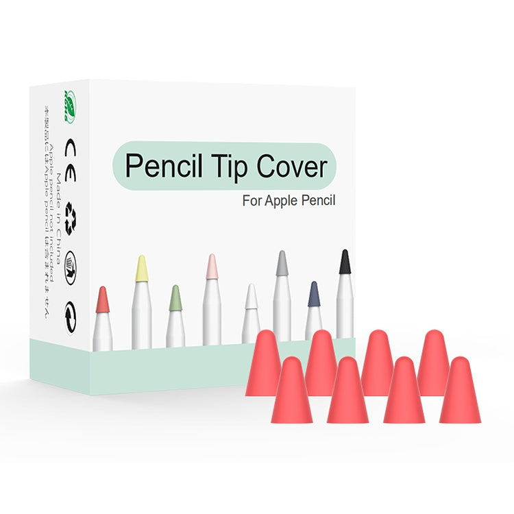 8-Piece Set of Wearable Stylus Nib Covers for Apple Pencil 1 / 2 (Red)