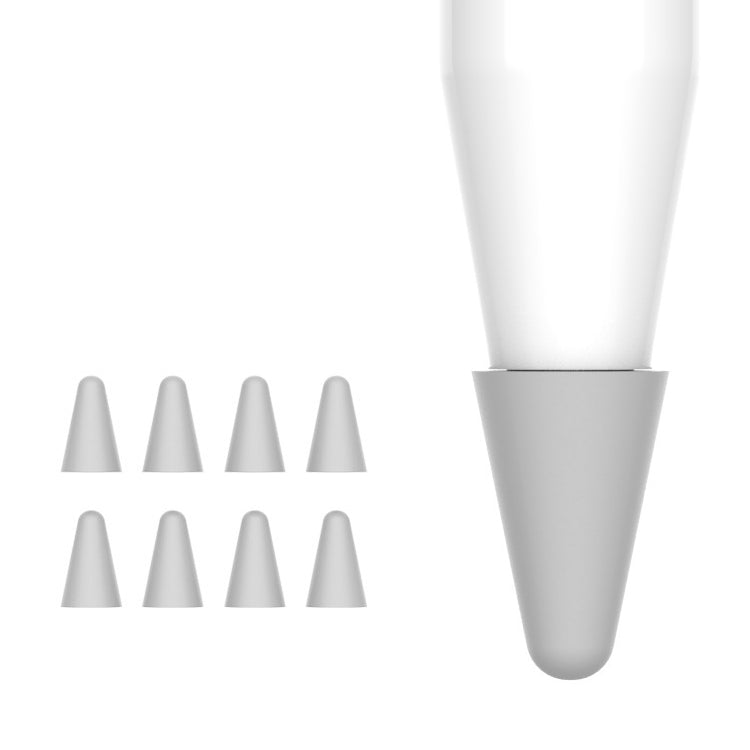 Universal 8-Piece Wearable Stylus Nib Cover Set for Apple Pencil 1 / 2 (Grey)
