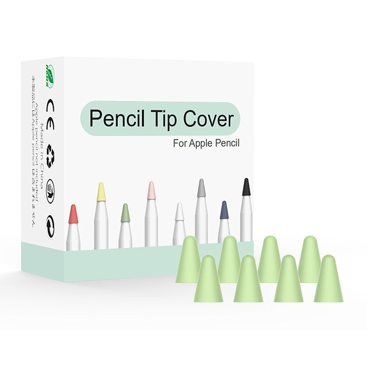8-Piece Set of Green Wearable Stylus Nib Covers for Apple Pencil 1/2