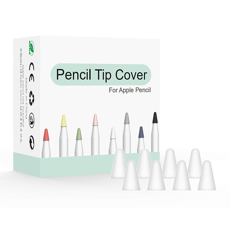 Universal Silicone Nib Covers for Apple Pencil 1/2 - Set of 8 (White)