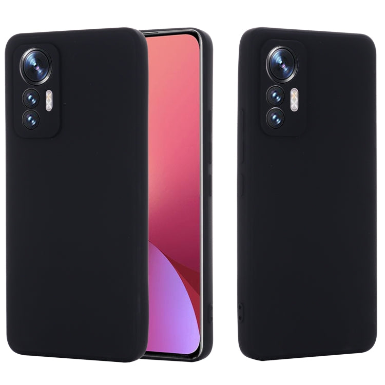 Xiaomi 12 Lite Black Silicone Full Coverage Phone Case