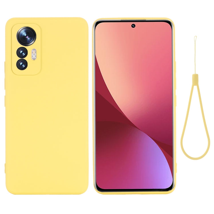 Yellow Liquid Silicone Phone Case for Xiaomi 12 Lite