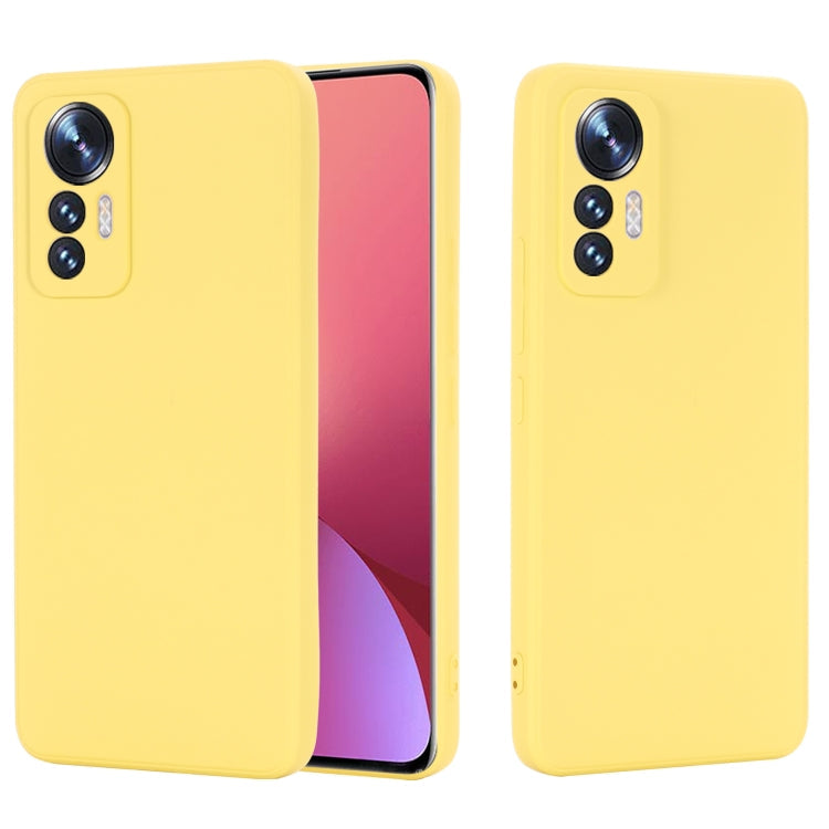Yellow Liquid Silicone Phone Case for Xiaomi 12 Lite