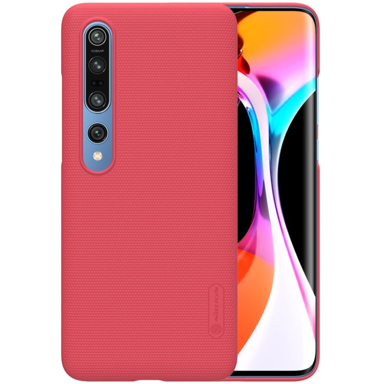 NILLKIN Frosted Concave-convex Texture PC Case for Xiaomi Mi 10 5G / Mi 10 Pro 5G (Red)
