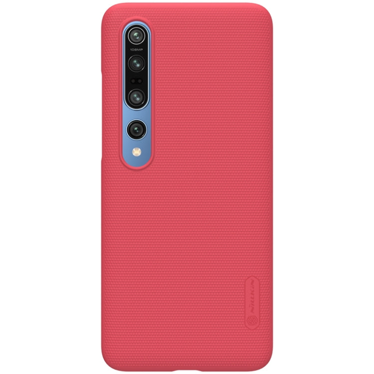 NILLKIN Frosted Concave-convex Texture PC Case for Xiaomi Mi 10 5G / Mi 10 Pro 5G (Red)