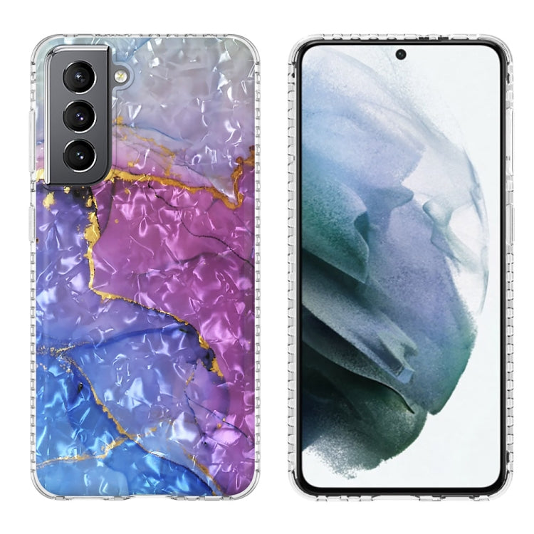 Airbag Shockproof TPU Phone Case for Samsung Galaxy S21 5G (Blue Purple Marble, 2.0mm)
