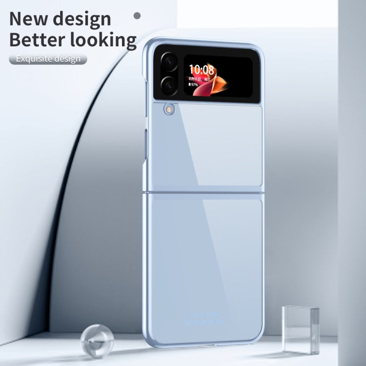 Electroplating Transparent Phone Case for Samsung Galaxy Z Flip4 (Blue)