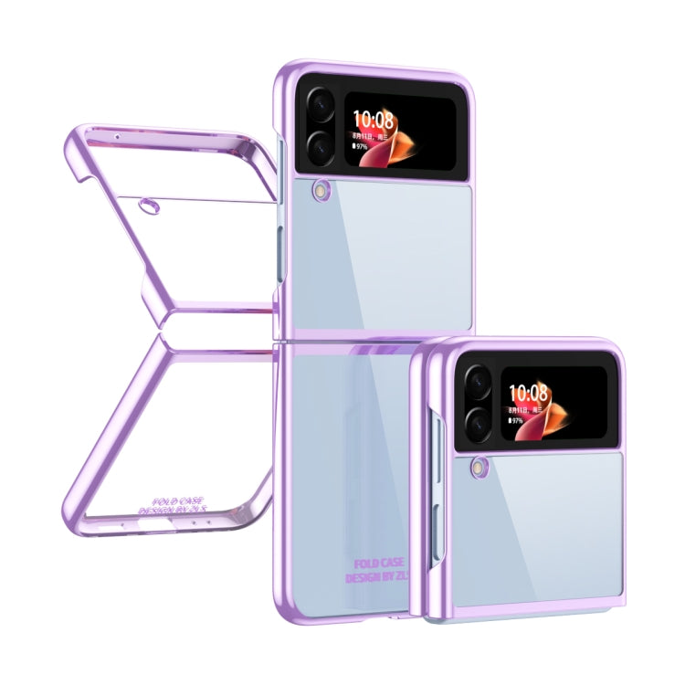 Electroplating Transparent Phone Case in Purple for Samsung Galaxy Z Flip4