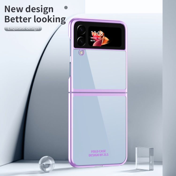 Electroplating Transparent Phone Case in Purple for Samsung Galaxy Z Flip4