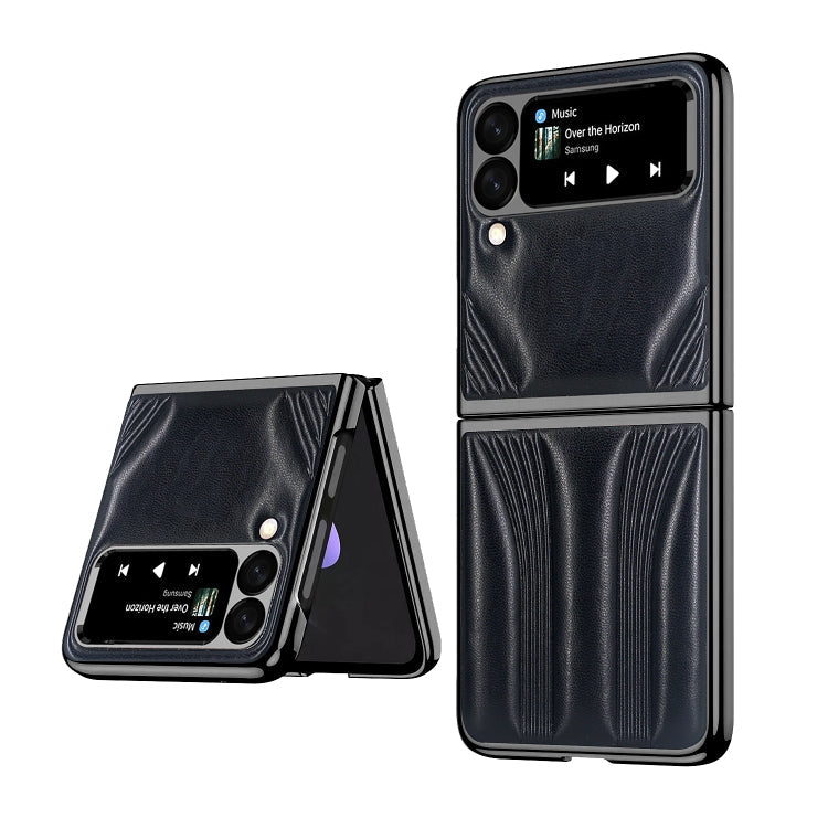 Stylish Black Leather Texture Phone Case for Samsung Galaxy Z Flip3 5G