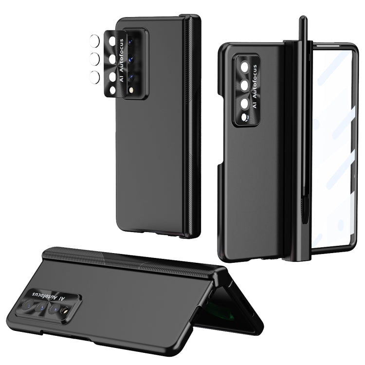 Black Electroplated Hinged Folding Phone Case for Samsung Galaxy Z Fold3 5G with S Pen Fold Edition